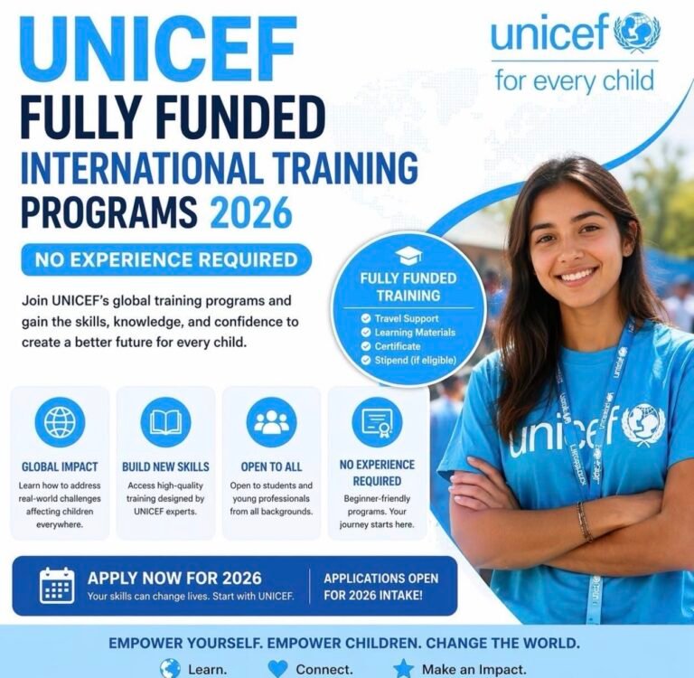UNICEF Fully Funded International Training Programs 2026