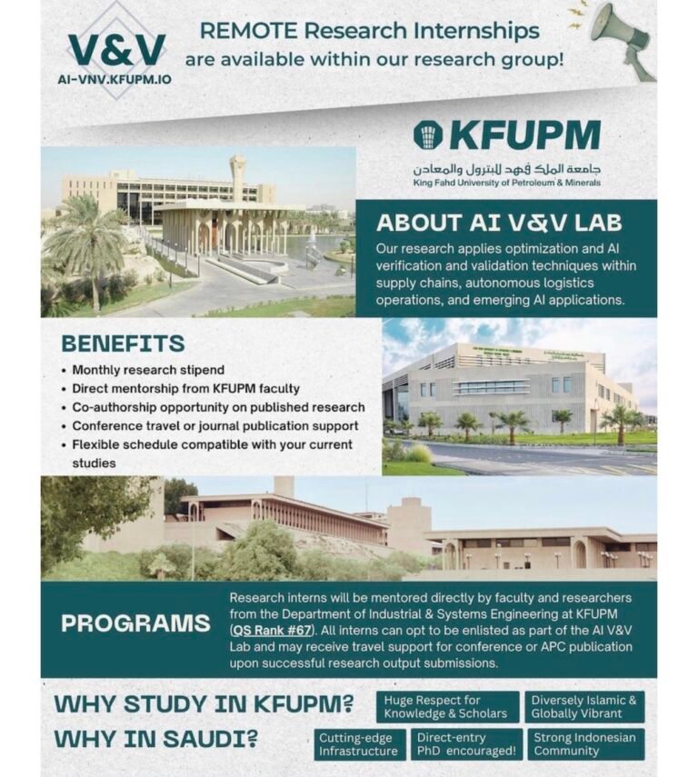 Remote Research Internship Opportunity – KFUPM AI V&V Lab