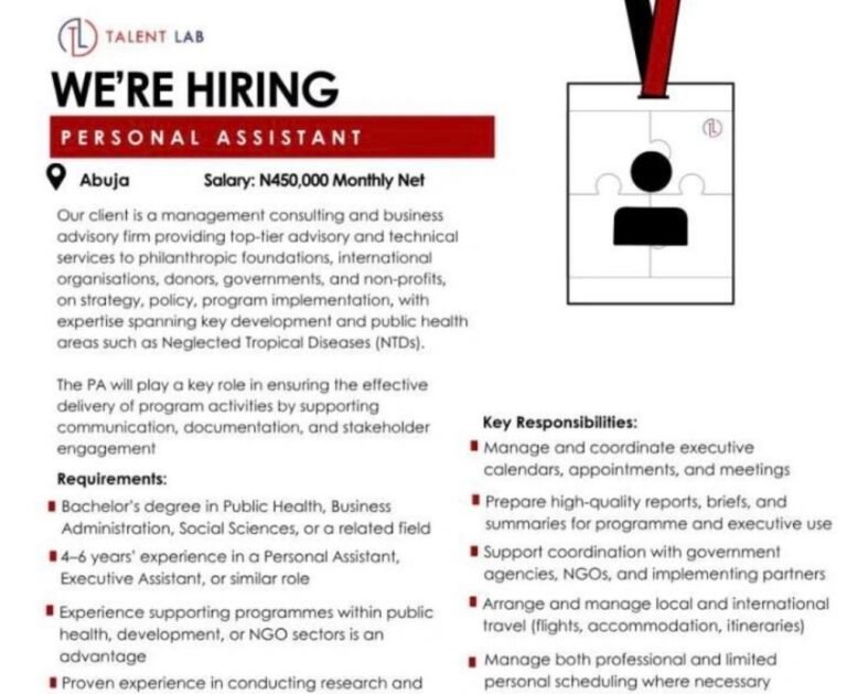 Talent Lab Hiring Personal Assistant