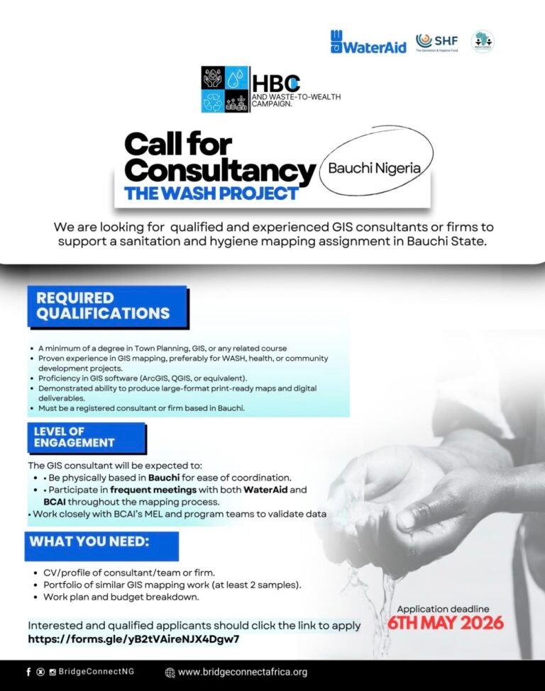 Call for Consultancy: GIS Mapping Expert (Bauchi)