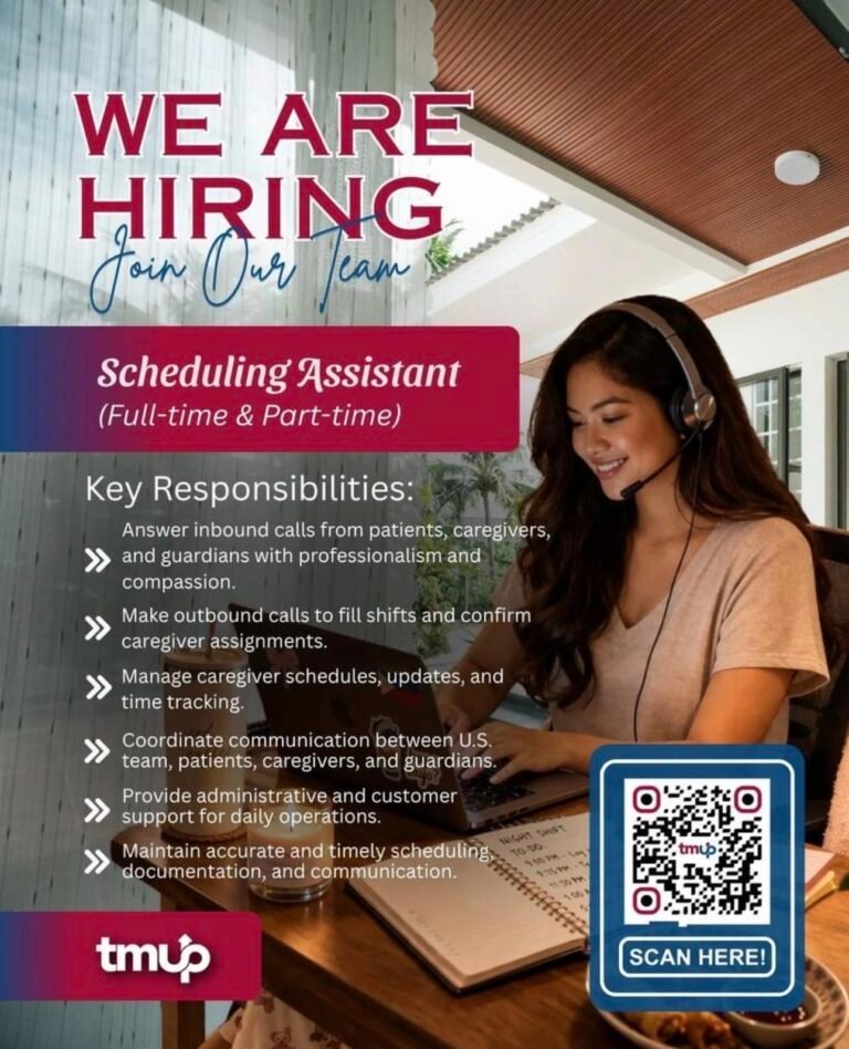 Remote job for Scheduling Assistant/Customer Service Representative