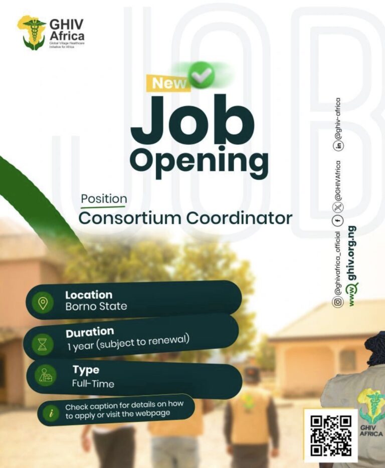 Consortium Coordinator at Global Village Healthcare Initiative for Africa (GHIV Africa)