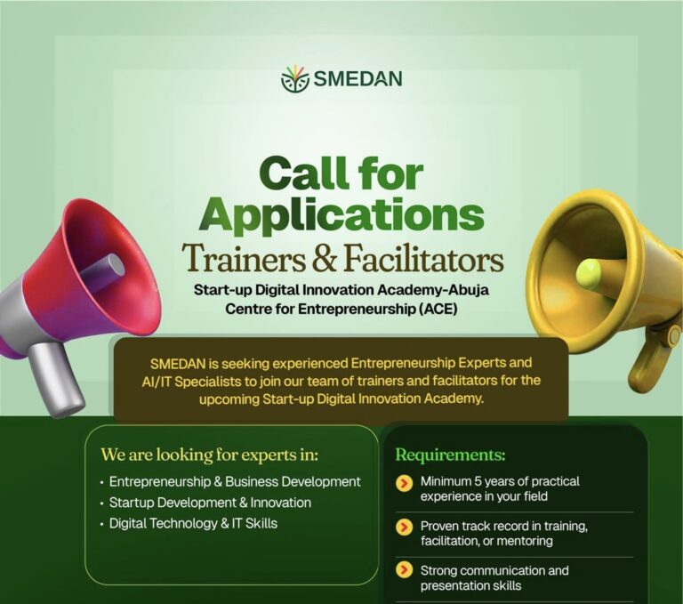 Opportunity with  Small and Medium Enterprises Development Agency of Nigeria (SMEDAN)