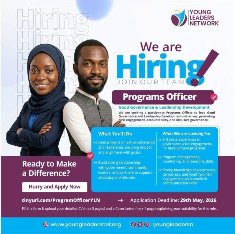 Vacancy with The Young Leaders Network (YLN)