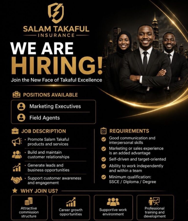 SALAM TAKAFUL INSURANCE COMPANY LIMITED RECRUITMENT NOTICE