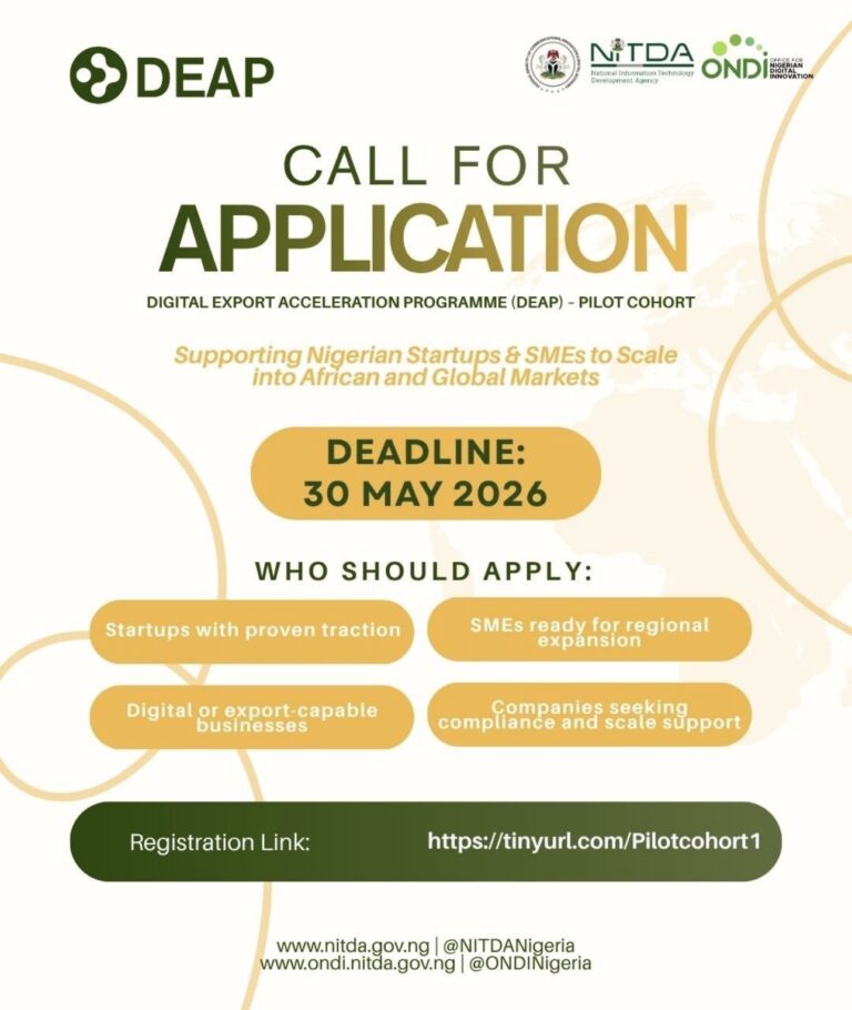 Apply to NITDA Digital Export Acceleration Programme (DEAP)