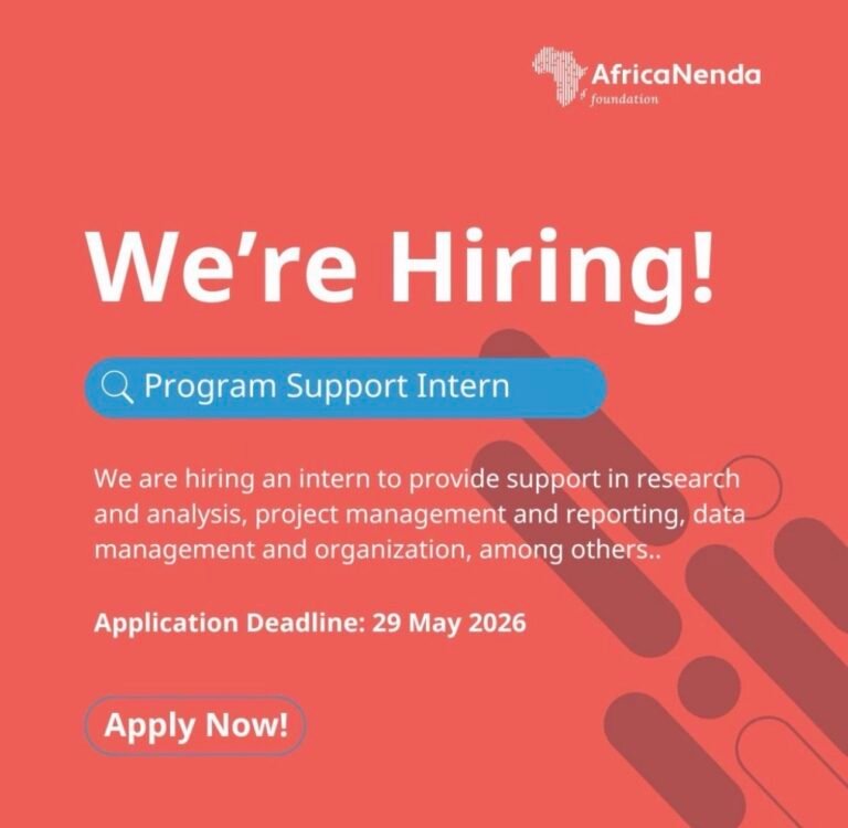 PROGRAM SUPPORT INTERN (REMOTE) AfricaNenda Foundation