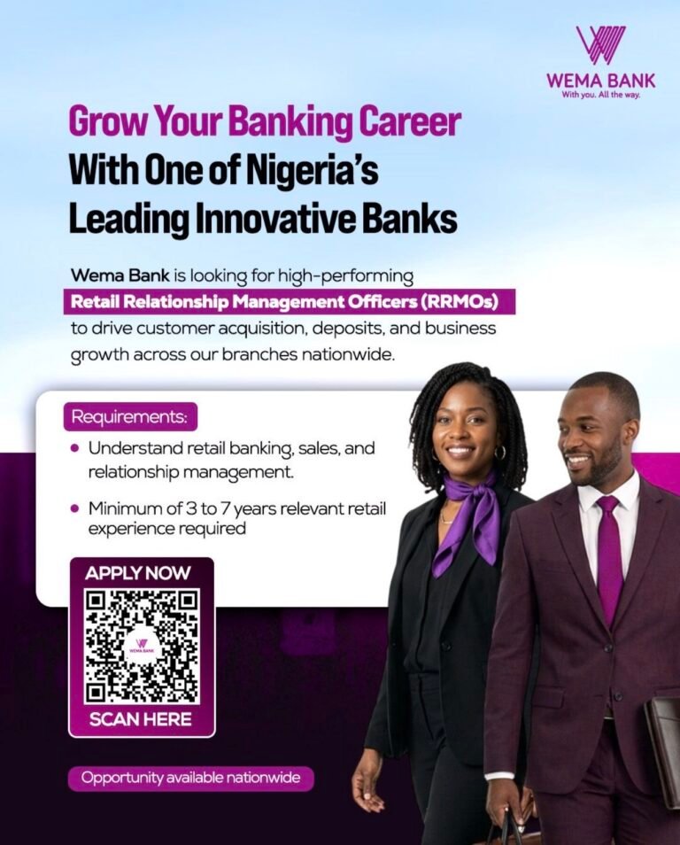 Vacancy with Wema Bank