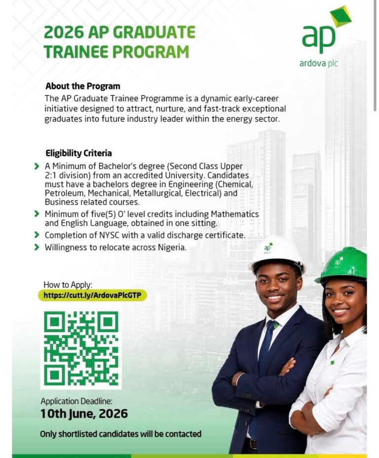 Ardova Plc Graduate Trainee Programme