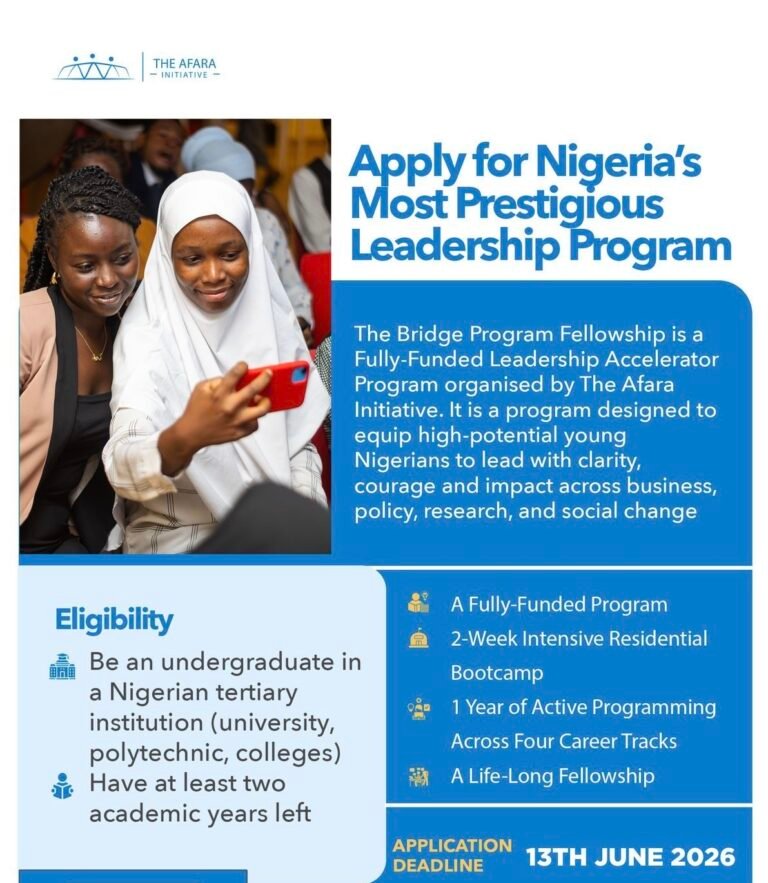 The Bridge Program Fellowship 2026 by  The Afara Initiative