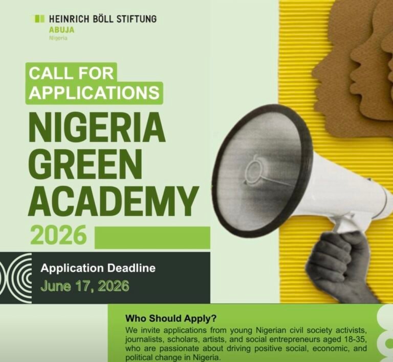 CALL FOR APPLICATIONS: NIGERIA GREEN ACADEMY 2026