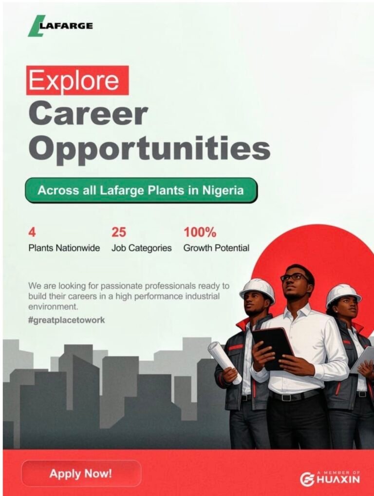 Lafarge Africa Plc multiple job openings in Nigeria