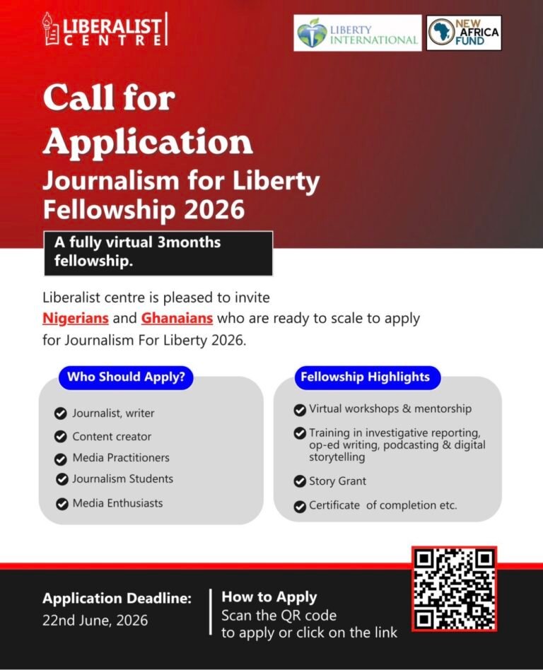 Call for Applications: Journalism for Liberty Fellowship 2026