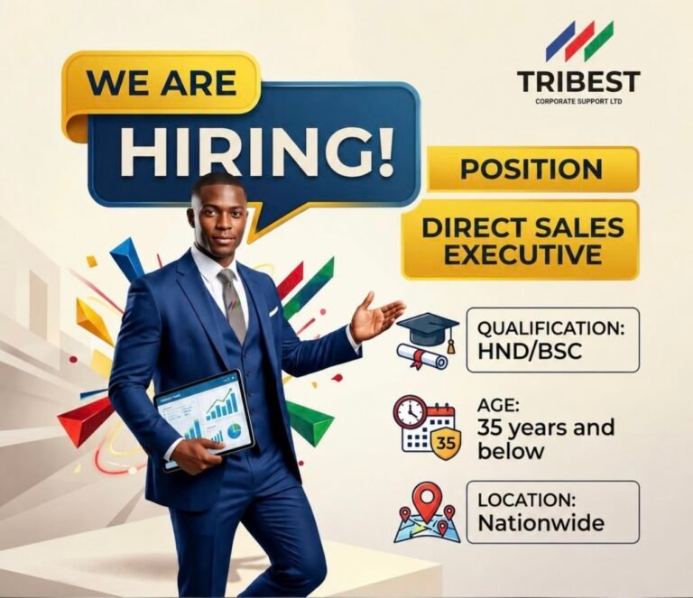 Nationwide Recruitment: Bank Sales Executives at Tribest Corporate Support Limited