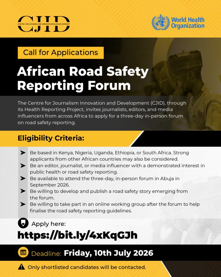 CJID & WHO Road Safety Reporting Forum for African Journalists