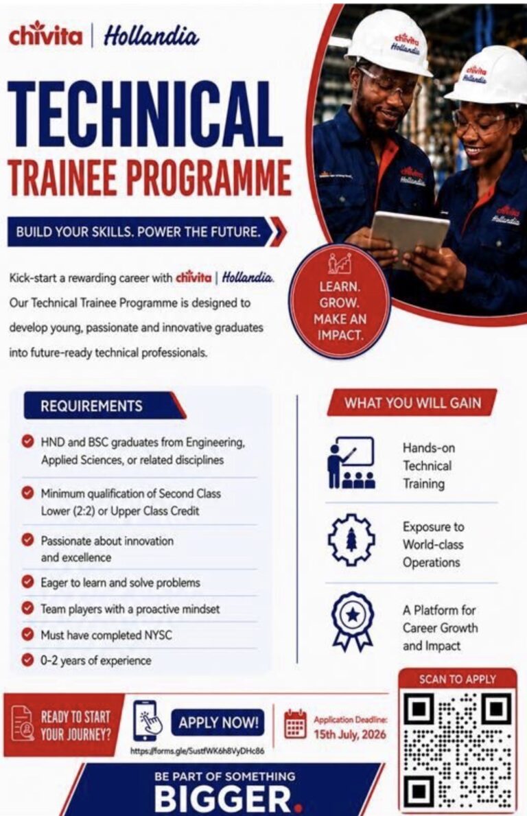 2026 Chivita | Hollandia Technical Trainee Programme