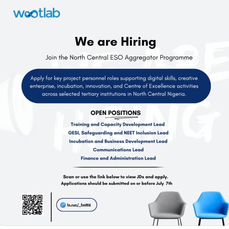 Wootlab Innovations Recruitment 2026 | North Central ESO Aggregator Programme