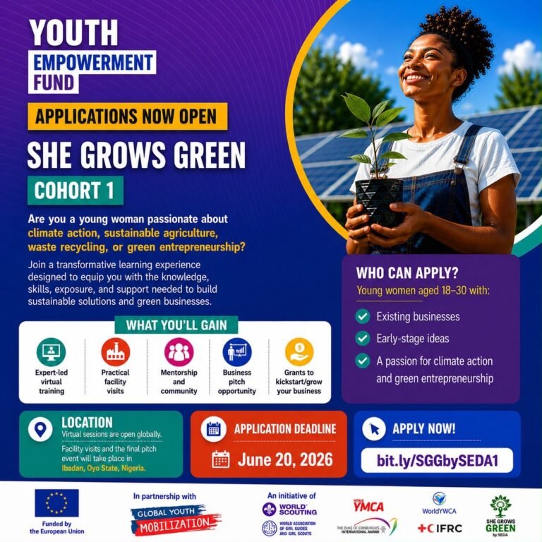 CALL FOR APPLICATIONS – SHE GROWS GREEN COHORT 1