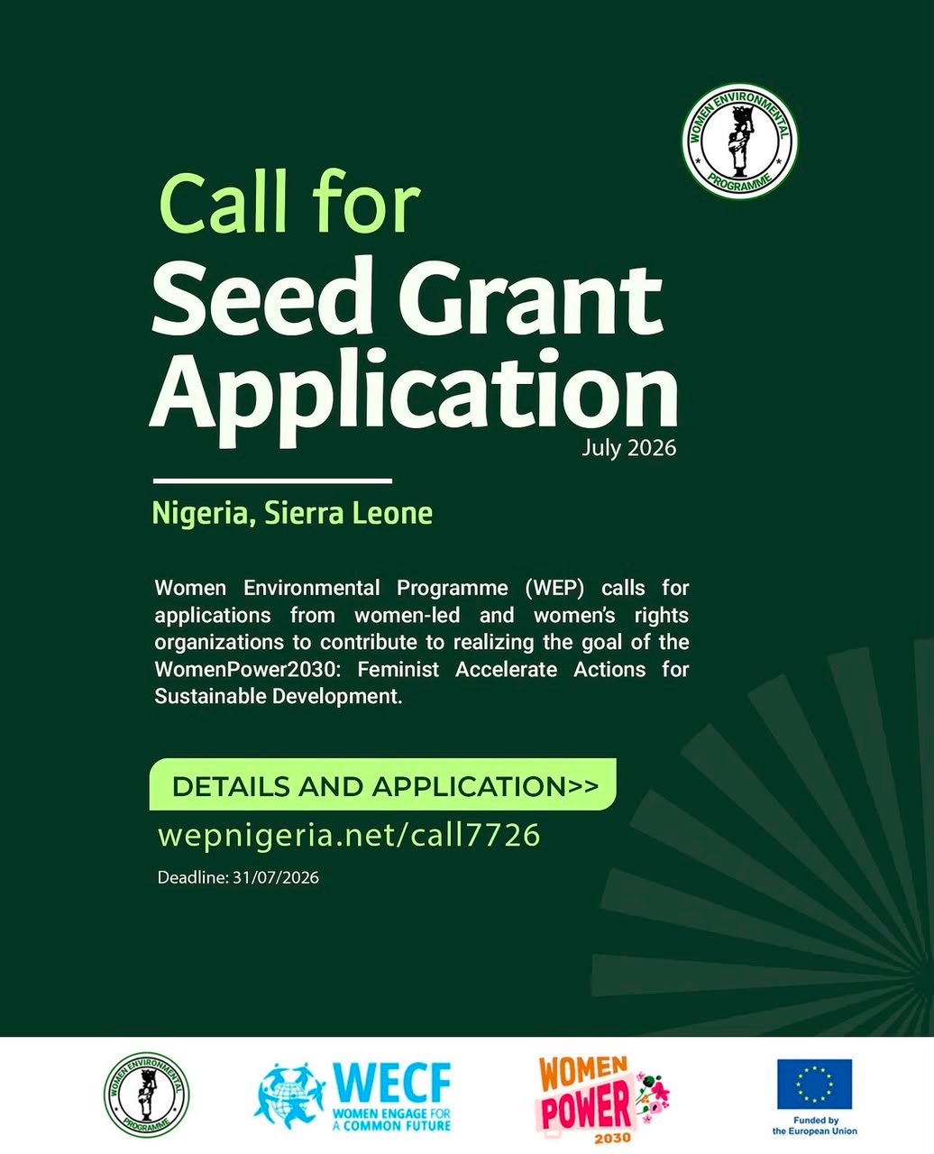CALL FOR SEED GRANT APPLICATION