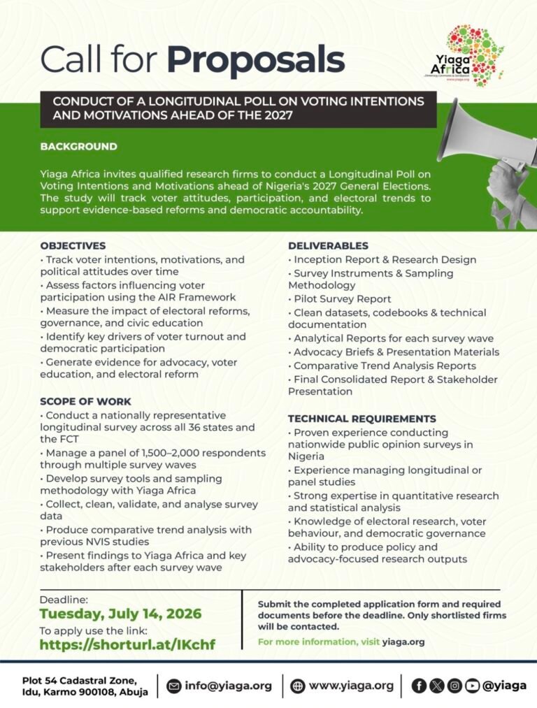 Opportunity with Yiaga Africa