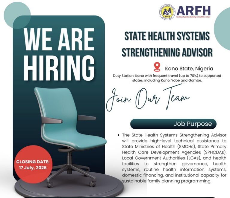 Job with The Association for Reproductive and Family Health (ARFH)