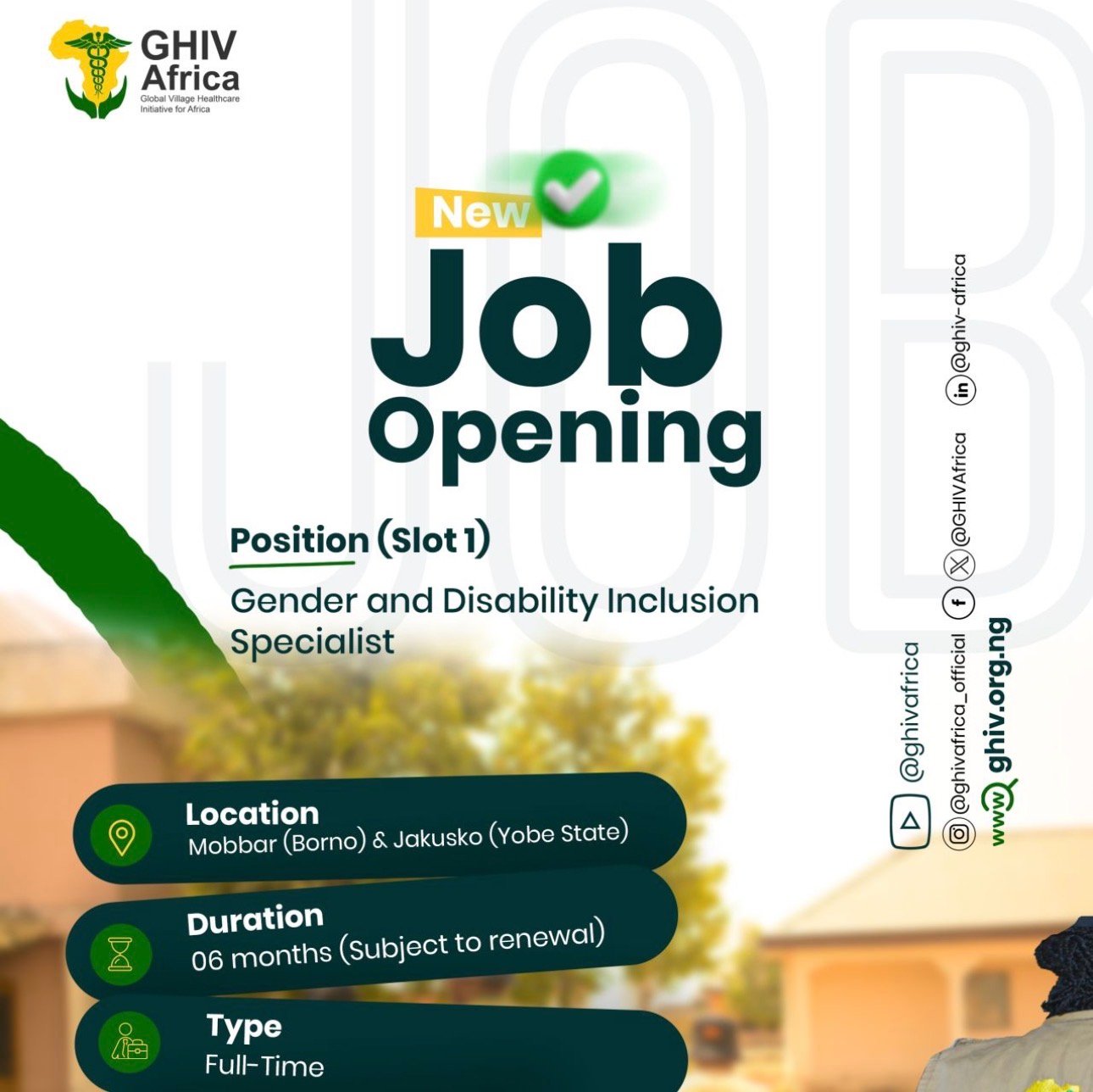 GHIV AFRICA JOB ADVERTISEMENT