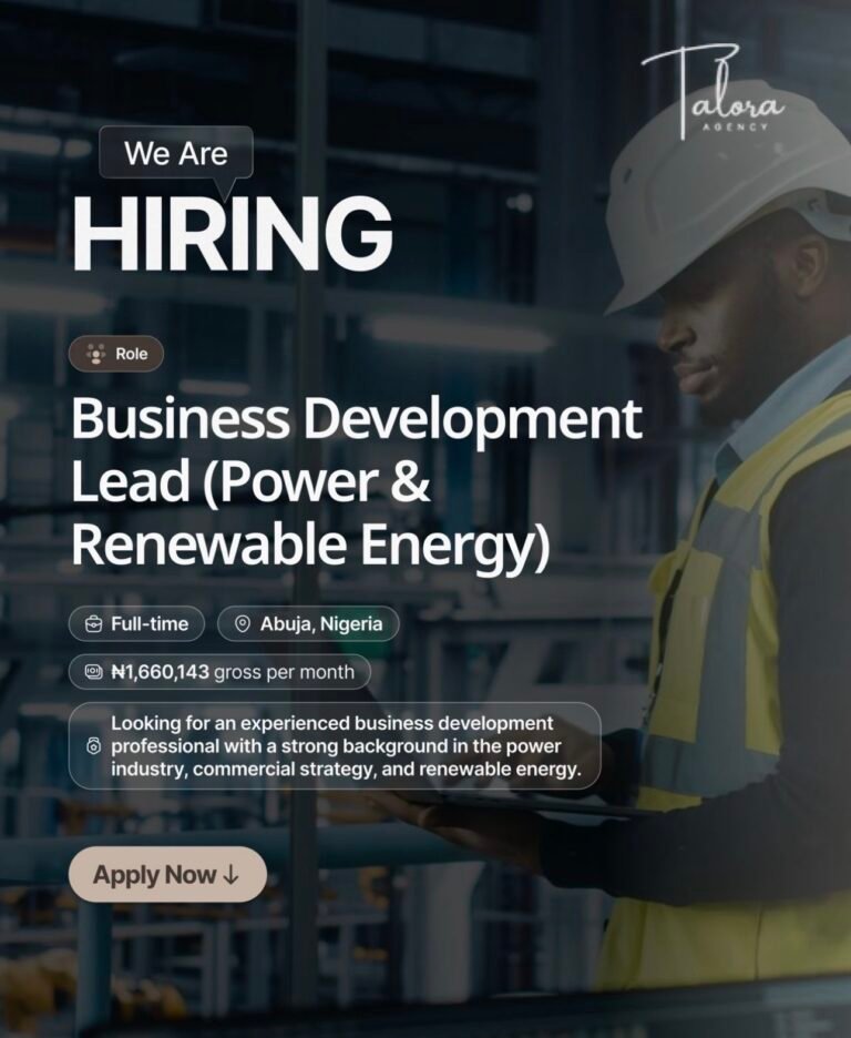 New vacancy with Talora Agency