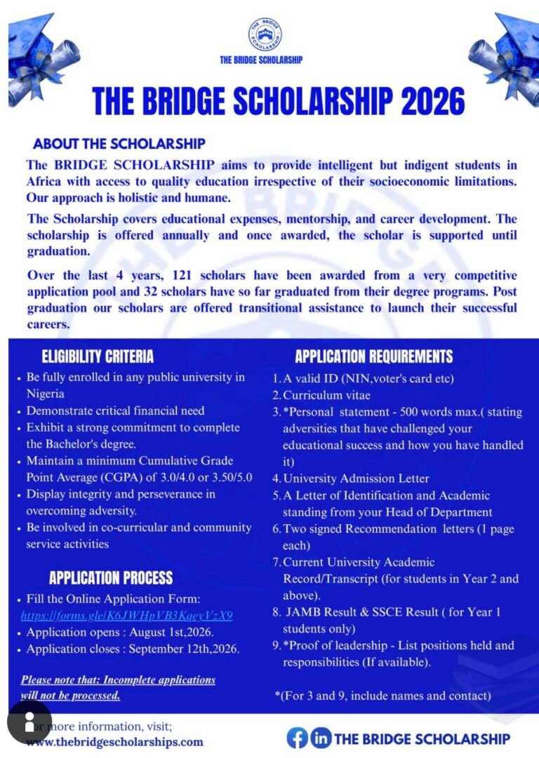 THE BRIDGE SCHOLARSHIP