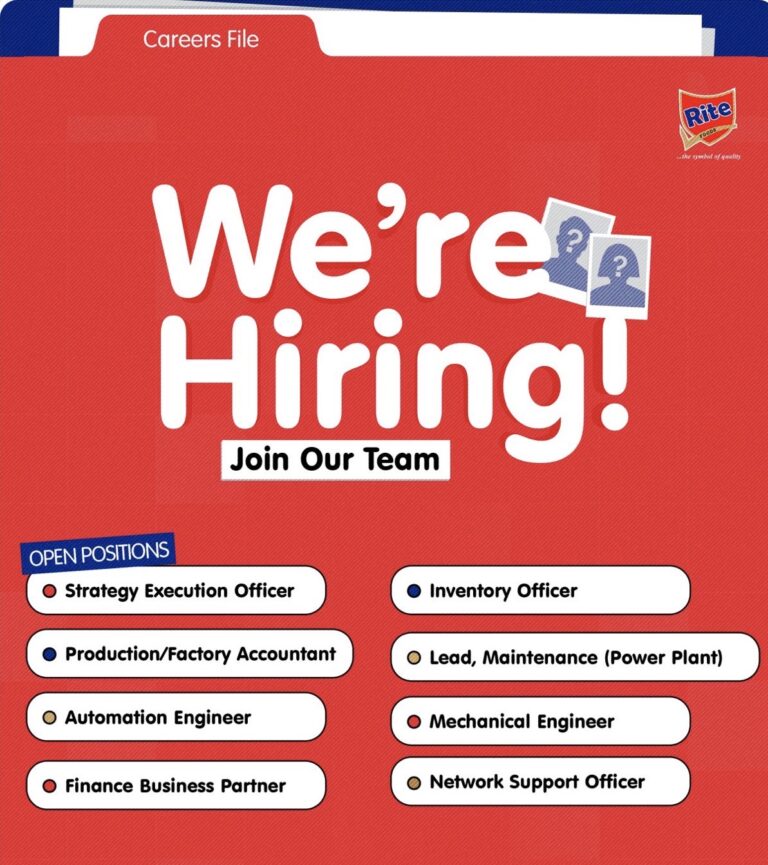 Vacancies at Rite Foods Limited