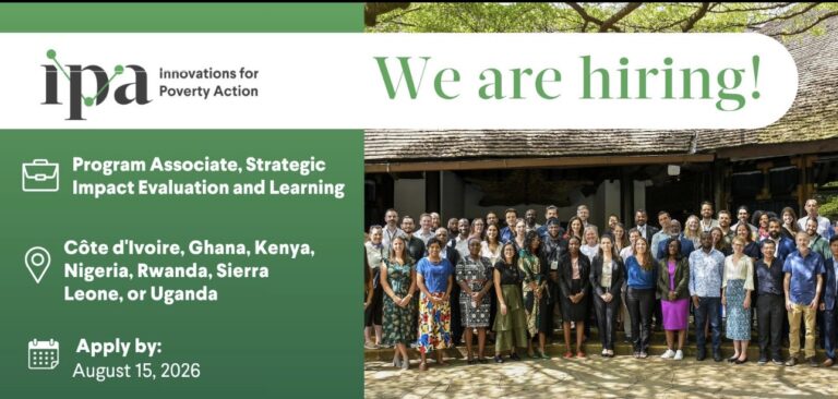 Program Associate at Innovations for Poverty Action (IPA)