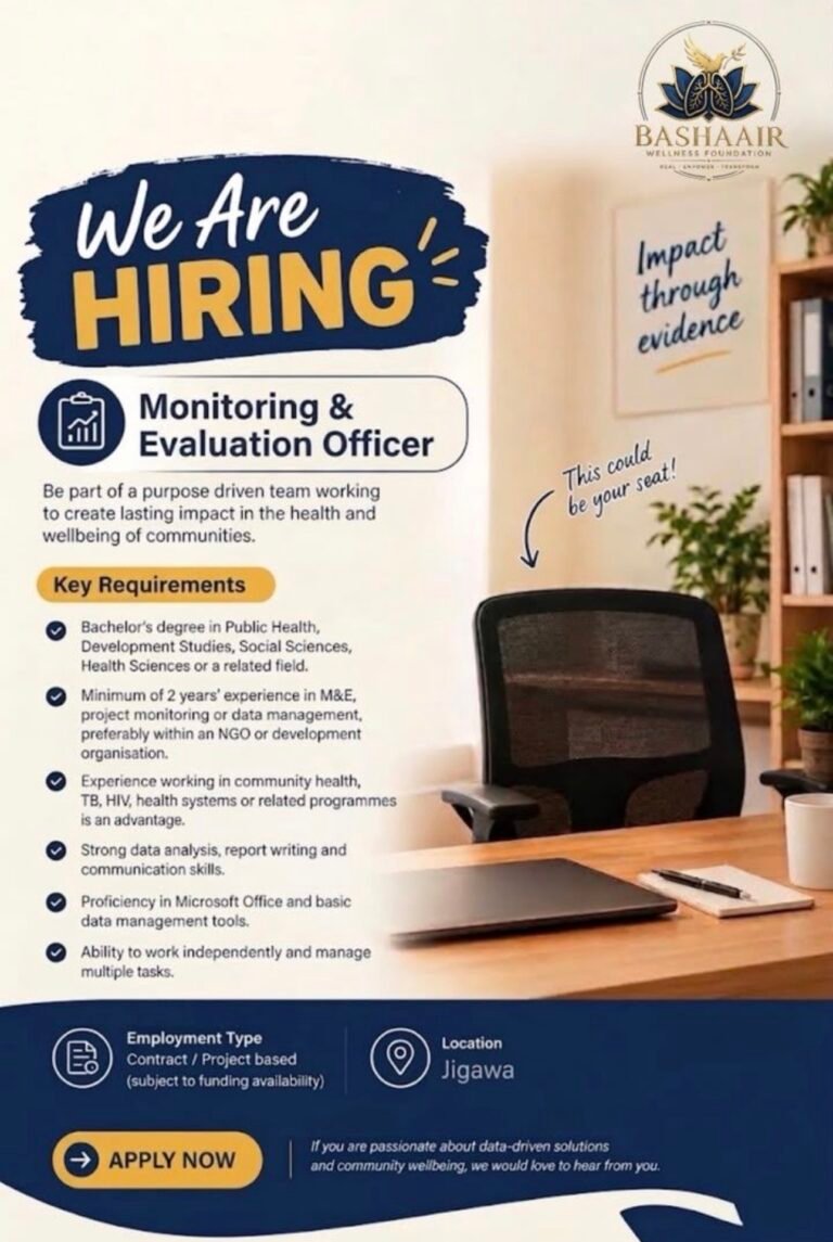 Job at BASHAair WELLNESS FOUNDATION