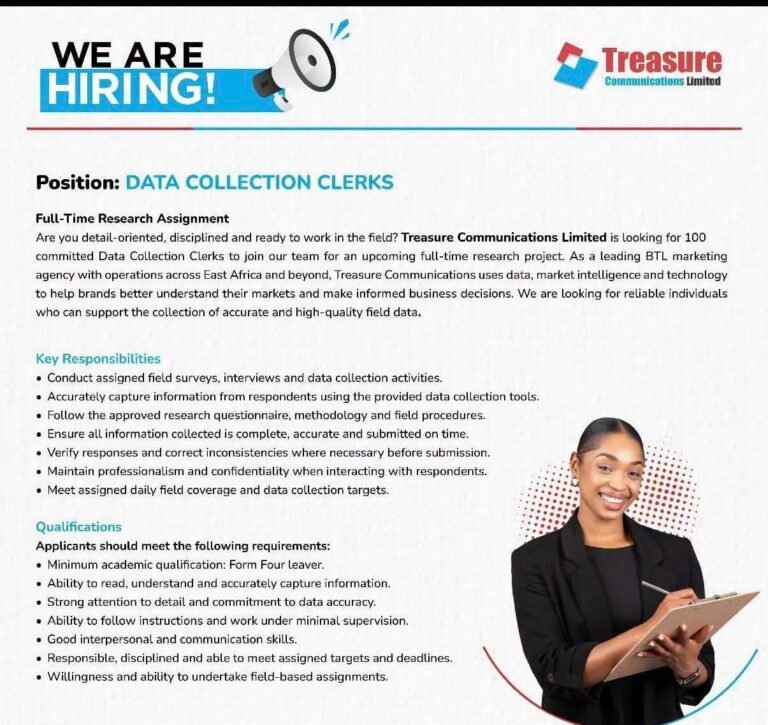 Job at TREASURE COMMUNICATIONS LIMITED