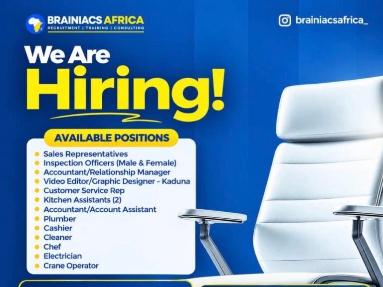 Job vacancies at Brainiacs Africa