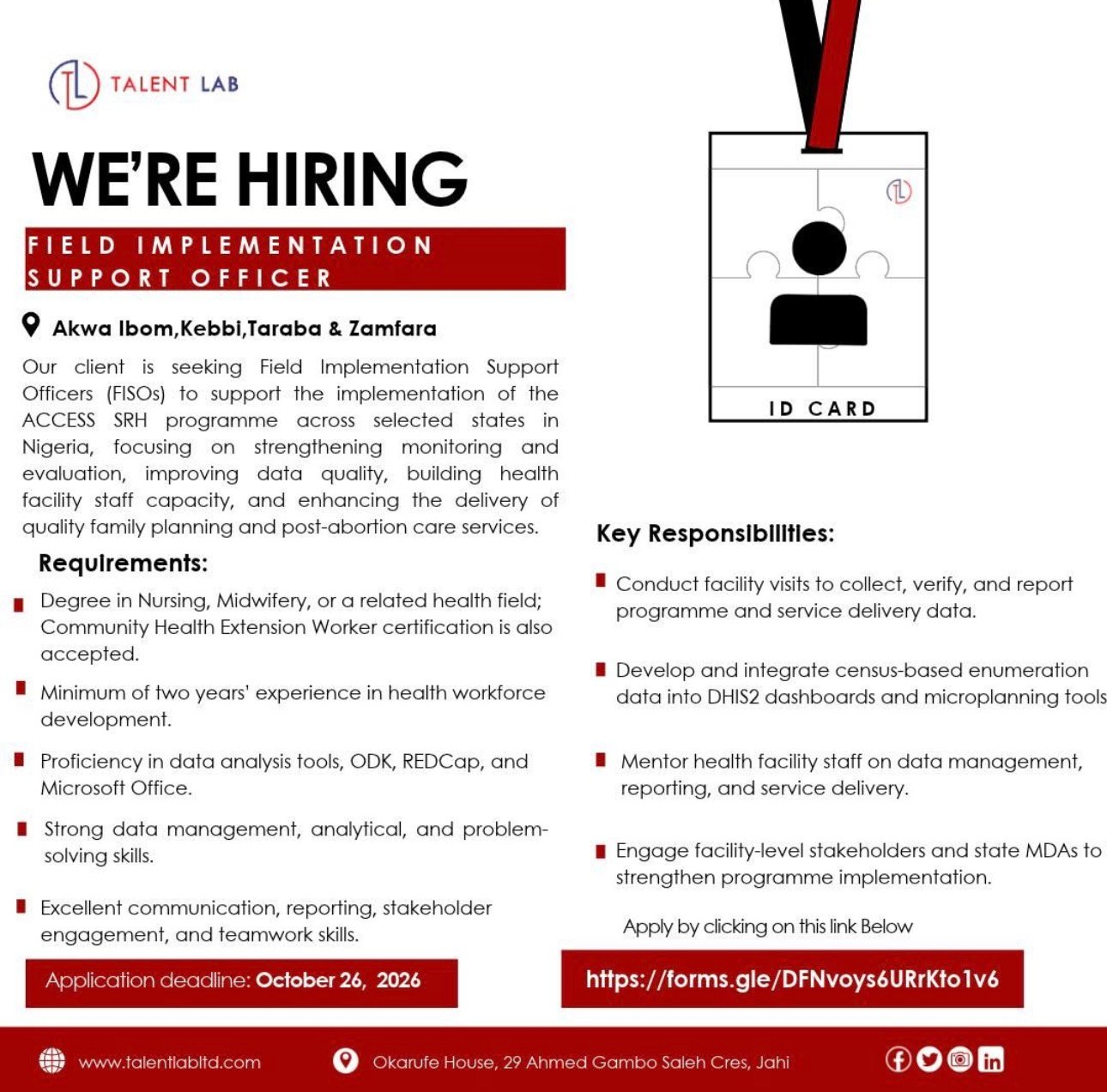 Job advert